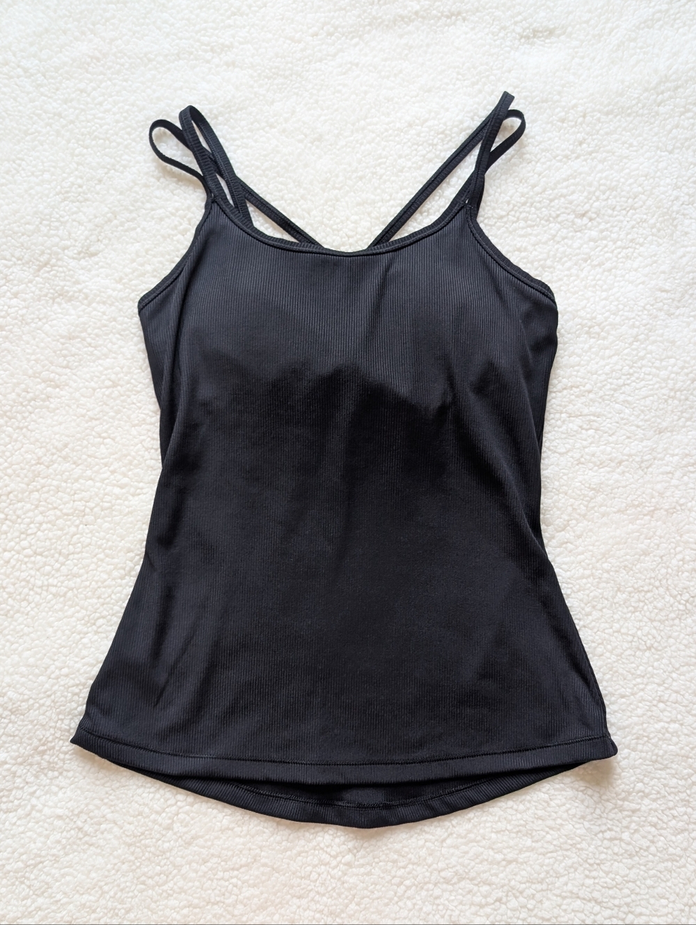 EUC Cross back strappy built in bra active gym tank top